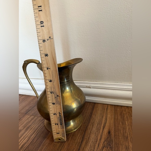 Vintage Solid Brass Pitcher Gold 7.5” - Picture 7 of 8